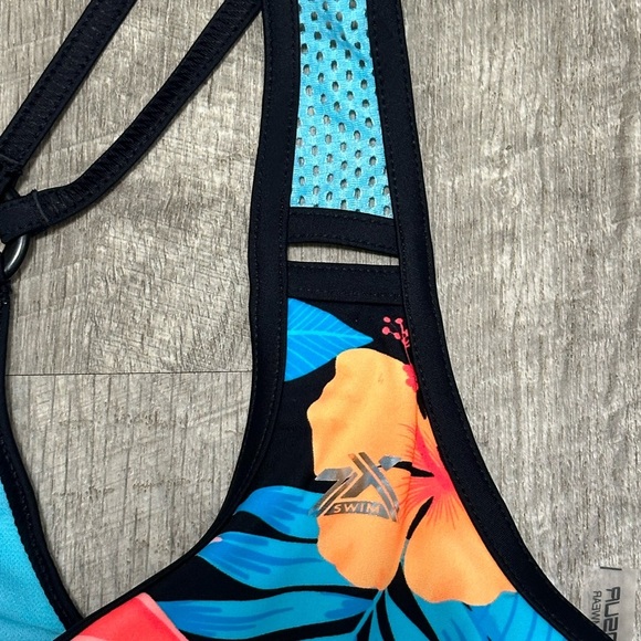 Women’s Zeroxposur XS Tankini Padded UPF Swim Swimwear Tank Top Teal Orange NWT - Picture 5 of 9